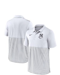 Nike Whitegray New York Yankees Home Plate Striped Polo