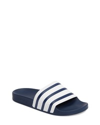 White Horizontal Striped Rubber Sandals