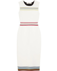 Diane von Furstenberg Striped Stretch Knit Dress White