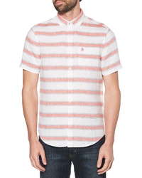 Original Penguin Horizontal Stripe Linen Shirt