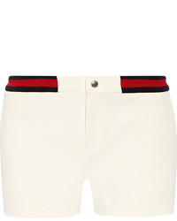 Gucci Ribbed Knit Trimmed Twill Shorts Ivory