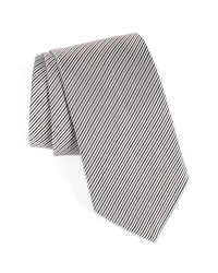 David Donahue Stripe Silk Tie In Blackwhite At Nordstrom