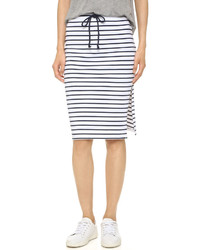 White Horizontal Striped Skirt