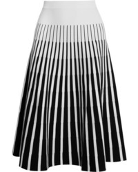 Tomas Maier Striped Jersey Skirt White