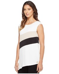 Calvin Klein Sleeveless Angle Bottom Top With Stripe Clothing