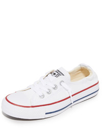 White Horizontal Striped Slip-on Sneakers