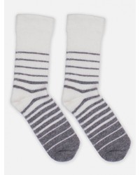 White + Warren Cashmere Striped Socks