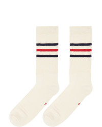 Gucci Off White Striped Logo Socks