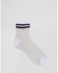 Asos Sheer Stripe Ankle Socks