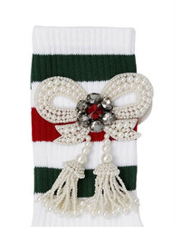 Gucci Striped Socks W Embellished Bow