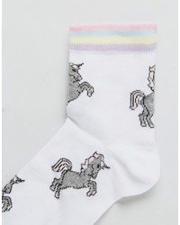 Asos Unicorn Stripe Welt Ankle Socks