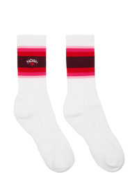 Noah NYC White And Red Gradient Stripe Socks
