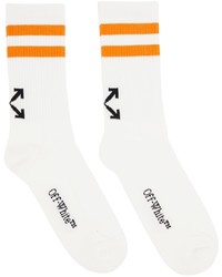 Off-White White Orange Striped Socks