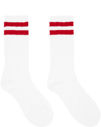 Undercover White Red Striped Socks