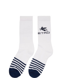 Etro White Striped Pegaso Socks