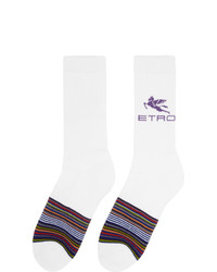 Etro White Striped Pegaso Socks