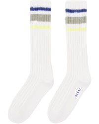 Sacai White Striped Socks
