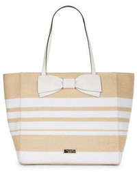 Kate Spade New York Blair Leather Trimmed Straw Tote