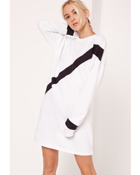 Missguided Stripe Contrast Sweater Dress White