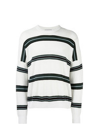 White Horizontal Striped Sweatshirt