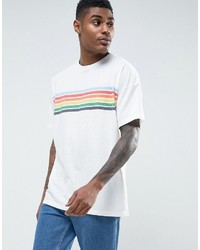 Asos Oversized T Shirt With Chest Rainbow Stripe