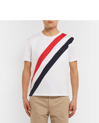 Thom Browne Slim Fit Striped Cotton Jersey T Shirt