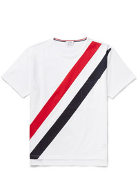 Thom Browne Slim Fit Striped Cotton Jersey T Shirt
