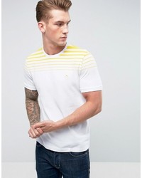 Original Penguin T Shirt Gradient Stripe Slim Fit In White