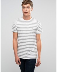 Farah T Shirt With Breton Stripe In Slim Fit Ecru