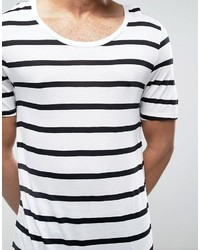 Asos Tall Viscose Jersey Longline Stripe T Shirt