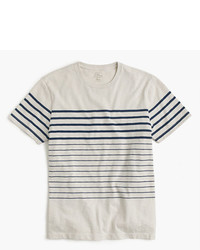 J.Crew Textured Cotton T Shirt In Nautical Engineered Stripe