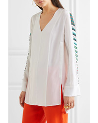 Equipment Norma Striped Washed Silk Tunic White