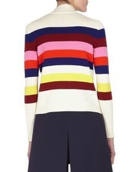 DELPOZO Striped Ribbed Sweater