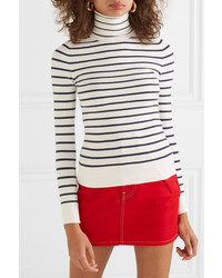 JoosTricot Striped Stretch Cotton Blend Turtleneck Sweater