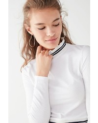 Urban Outfitters Uo Striped Turtleneck Ruffle Top