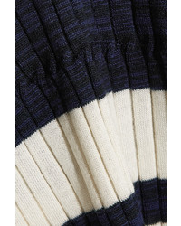Proenza Schouler Striped Ribbed Wool Blend Sweater Off White