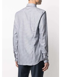 BOSS Houndstooth Pattern Cotton Blend Shirt