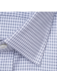 Tom Ford Grey Slim Fit Houndstooth Cotton Shirt