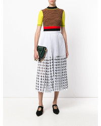 MSGM Cut Out Houndstooth Skirt