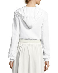 A.L.C. Broderick Cropped Hooded Jacket White