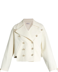 Lanvin Double Breasted Cotton Blend Gabardine Jacket
