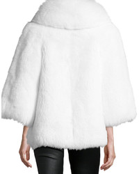 Michael Kors Michl Kors Fox Fur 34 Sleeve Jacket White