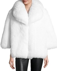 Michael Kors Michl Kors Fox Fur 34 Sleeve Jacket White