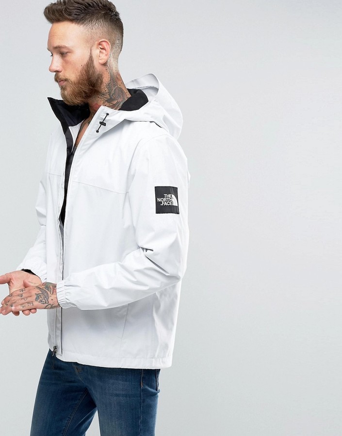 north face grey and white jacket