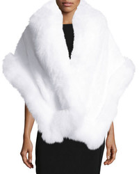 La Fiorentina Natural Mink Fox Fur Topper Jacket White
