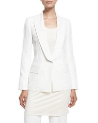 Tom Ford Peaked Lapel One Button Jacket Chalk