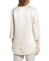 Eileen Fisher Petite Long Organic Cotton Silk Jacket