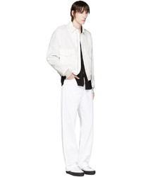 Maison Margiela White Distressed Linen Jacket