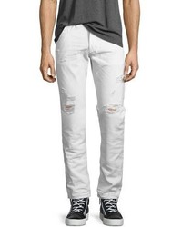 Diesel Buster 0680k Tapered Jeans With Distressing White