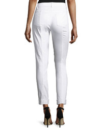 St. John Collection Bardot Slim Fit Capri Jeans Bianco